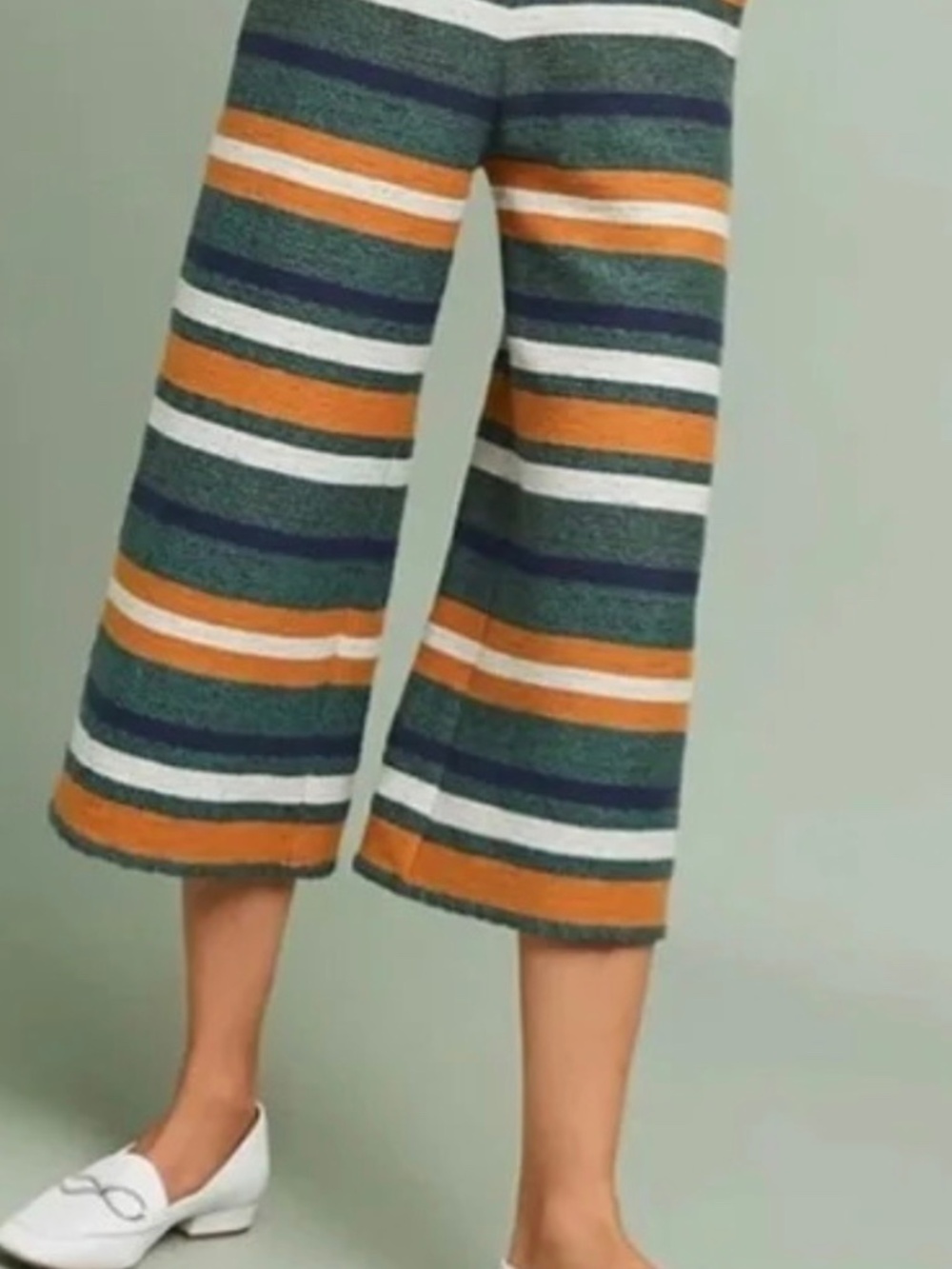Anthropology Corey Lynn Carter Cropped Wide Leg Striped Pants Size Medium